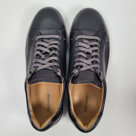 Magnanni Caitin Lo Moka Men's Black Leather Casual Sneakers 21409 US Size 10.5M - Picture 5 of 8